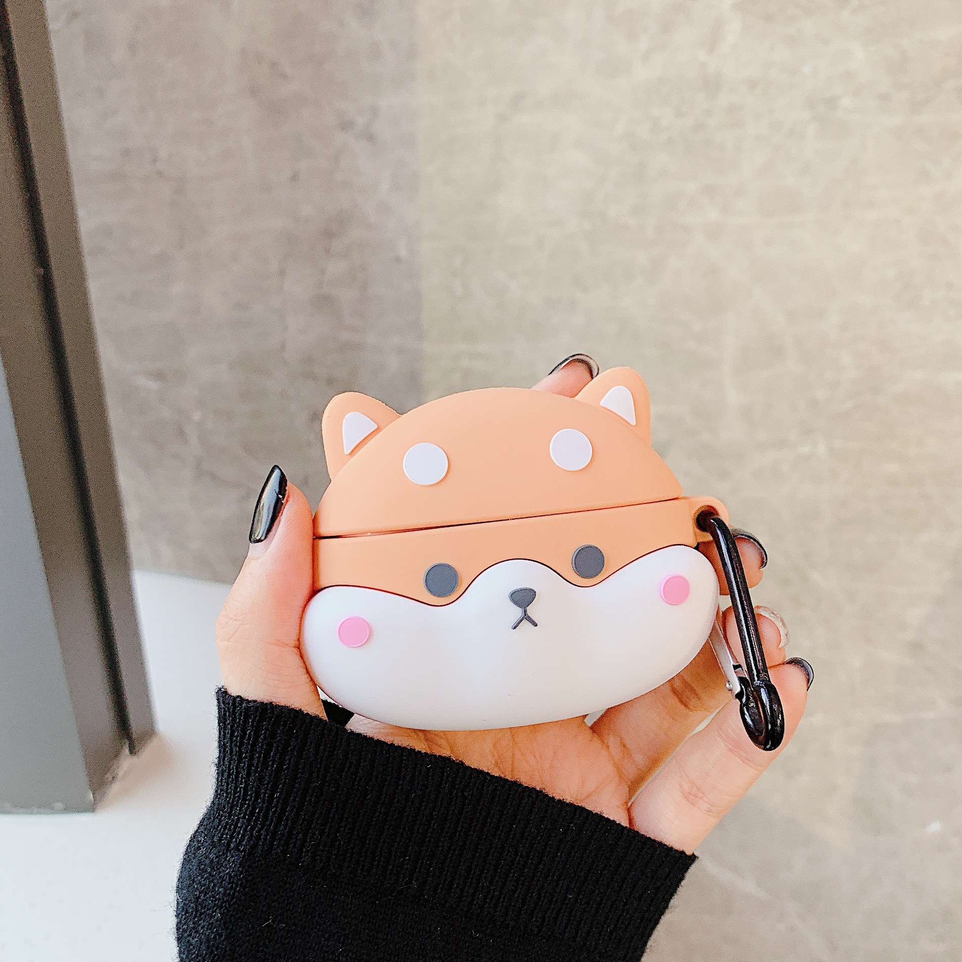 Cute Design Cartoon Silicone Cover Skin for Airpod (1 / 2) Charging Case (Shiba Inu DOG Emoji)